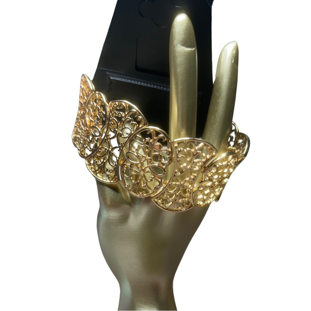 Lane Bryant Gold Filagree Stretch Bracelet NWT